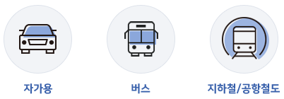 국내 · 외 예방접종완료자 이용 가능 교통수단 - 자가용,버스,지하철/공항철도